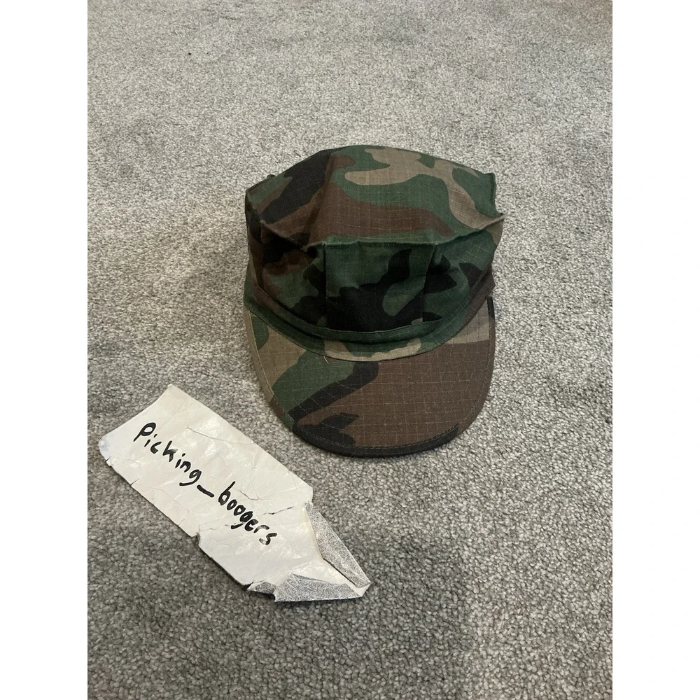 USMC Cap Utility MC USA Made Marines Woodland Camo MILITARY Size Medium